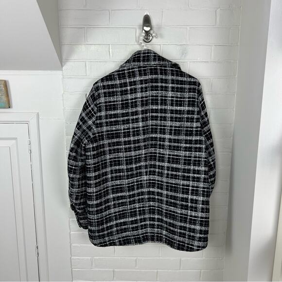 H&M Plaid Woven Knit Oversized Shacket Coat Jacket Size XS - Picture 13 of 15